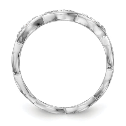 0.05ct. CZ Solid Real 14K White Gold Wedding Band Ring