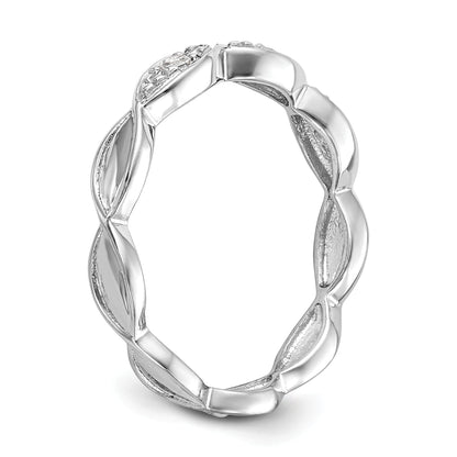 0.05ct. CZ Solid Real 14K White Gold Wedding Band Ring