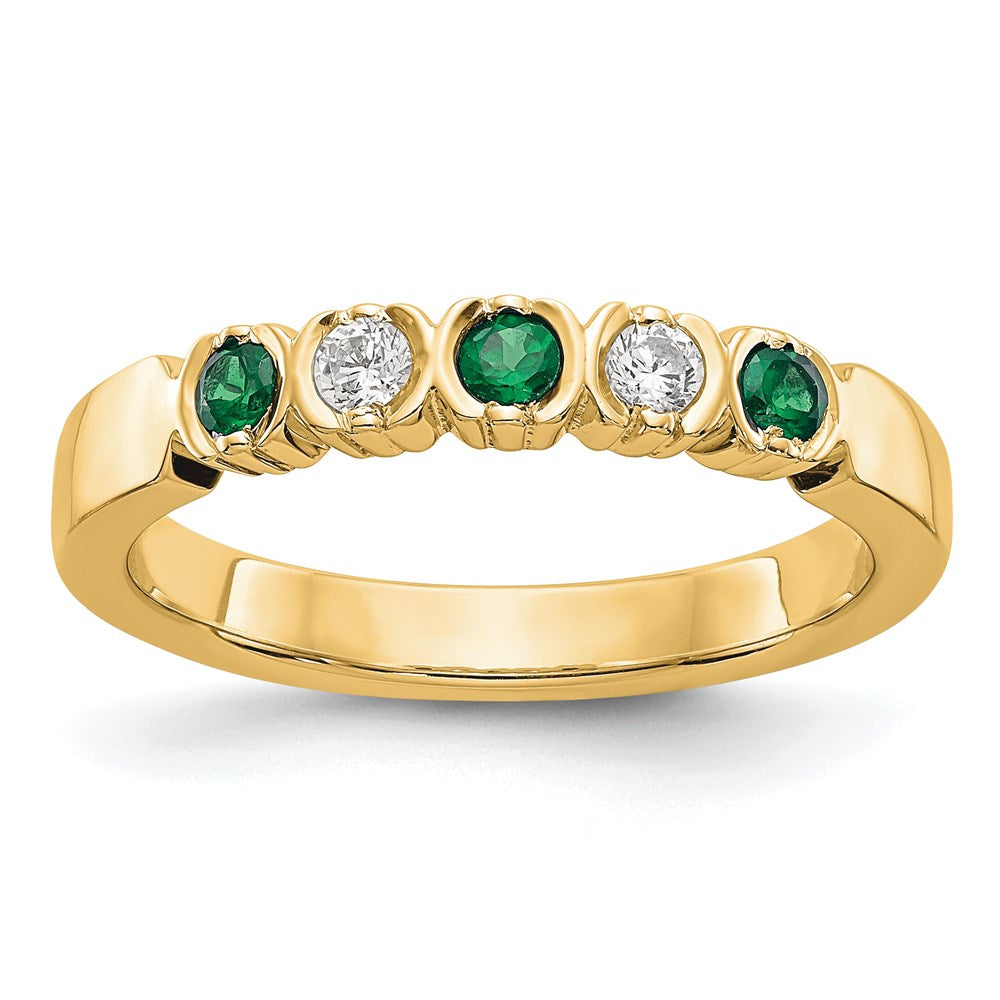 14k yellow gold real diamond w emerald band rm3395b em 010 yaa