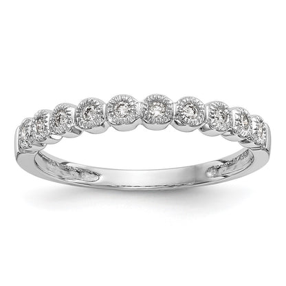 14K White Gold Real Diamond Band
