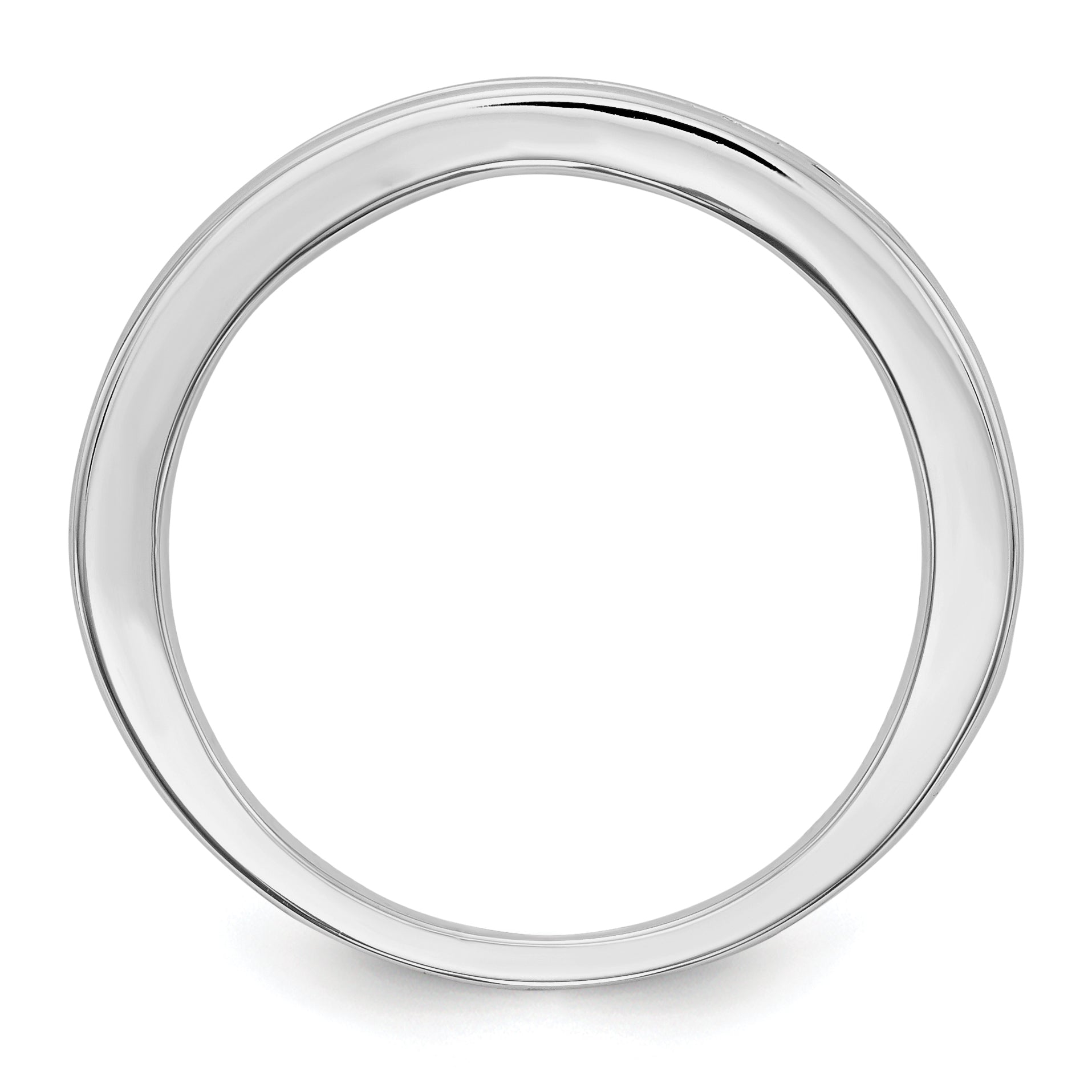 Solid 14k White Gold Simulated Sapphire Band