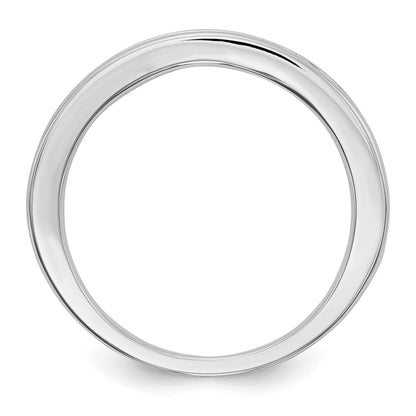 Solid 14k White Gold Simulated Sapphire Band