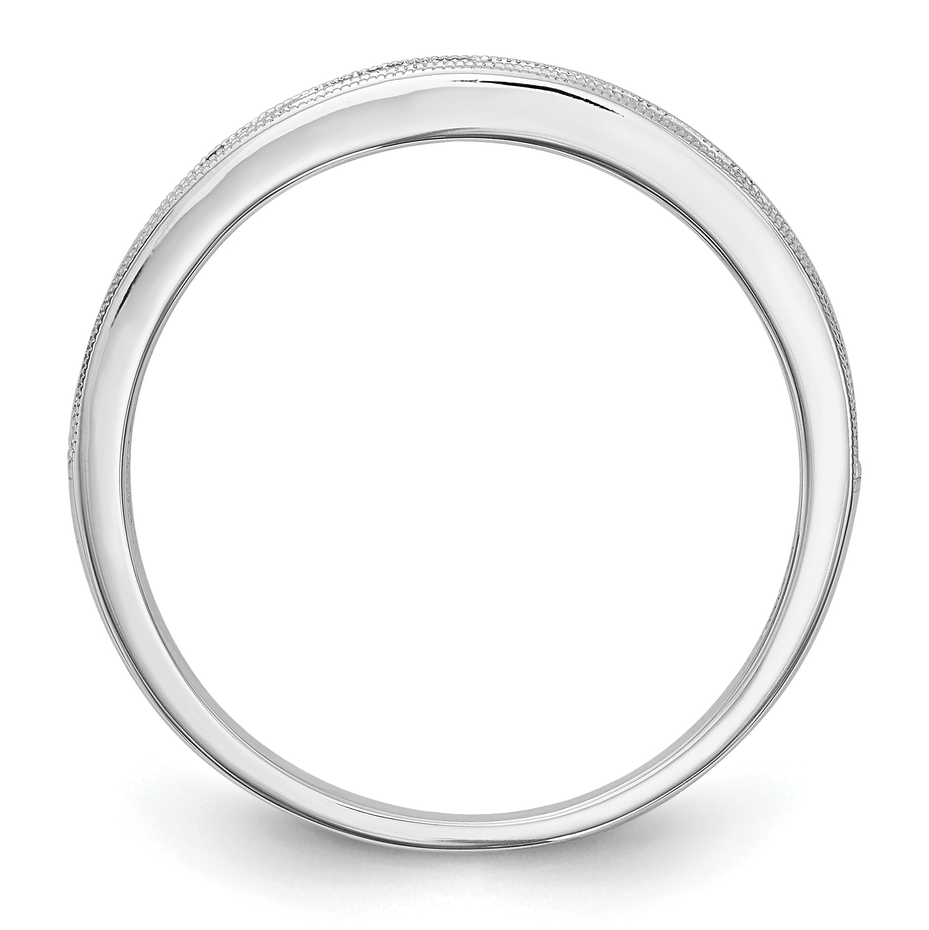 Solid 14k White Gold PinK Simulated Sapphire Band