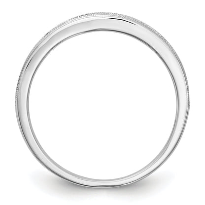 Solid 14k White Gold PinK Simulated Sapphire Band