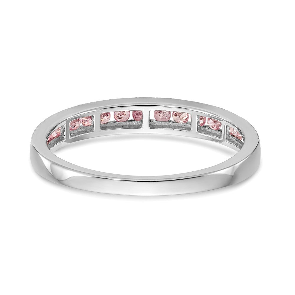 14k White Gold Pink Sapphire Complete Channel Band