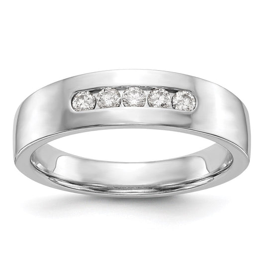 14k white gold 5 stone real diamond mens channel band rm3457b 025 waa