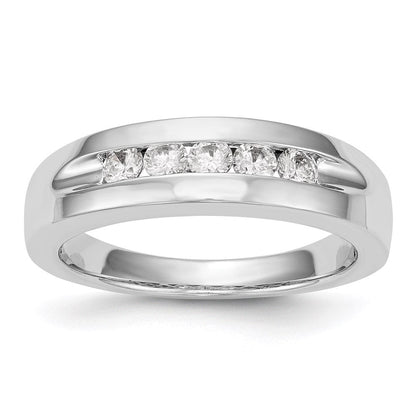 14k white gold 5 stone real diamond mens channel band rm3459b 050 waa