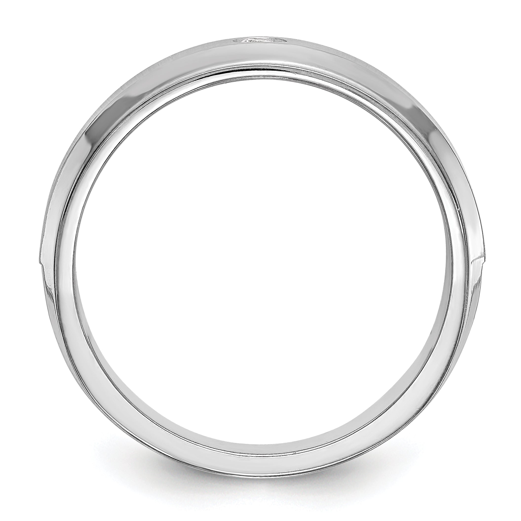 0.04ct. CZ Solid Real 14K White Gold Men's Wedding Band Ring