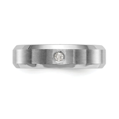 0.04ct. CZ Solid Real 14K White Gold Men's Wedding Band Ring