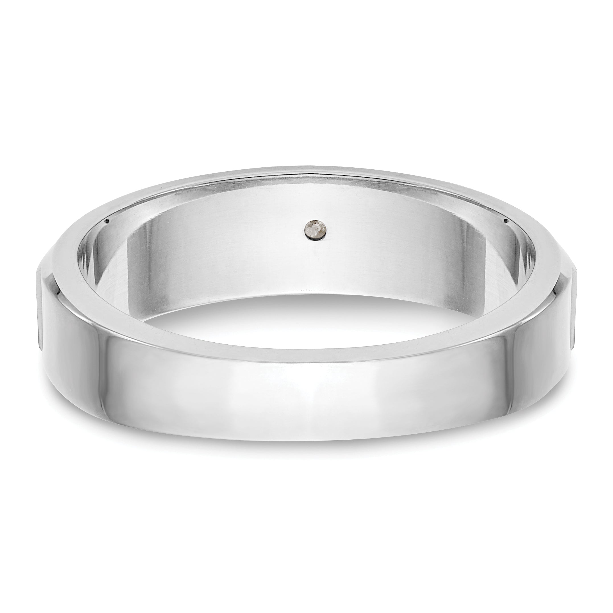 0.04ct. CZ Solid Real 14K White Gold Men's Wedding Band Ring