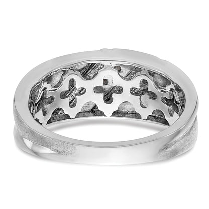 0.15ct. CZ Solid Real 14K White Gold Men's Wedding Band Ring