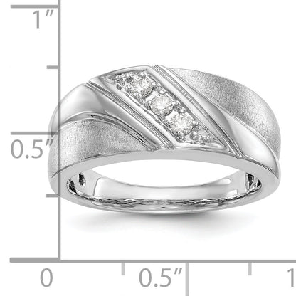 0.15ct. CZ Solid Real 14K White Gold Men's Wedding Band Ring