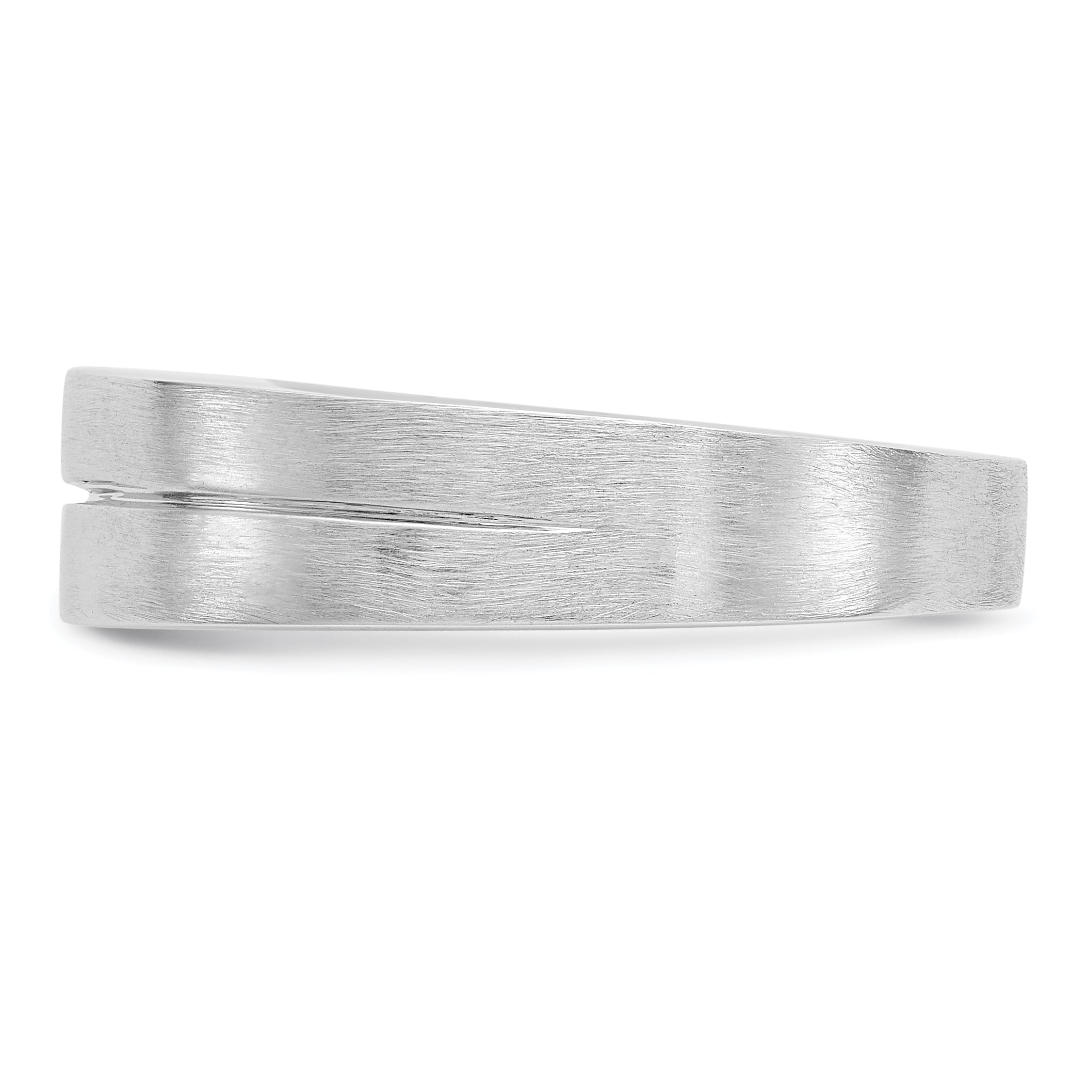 0.24ct. CZ Solid Real 14K White Gold Men's Wedding Band Ring