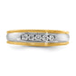 0.25ct. CZ Solid Real 14k Yellow & White Gold Men's Ring