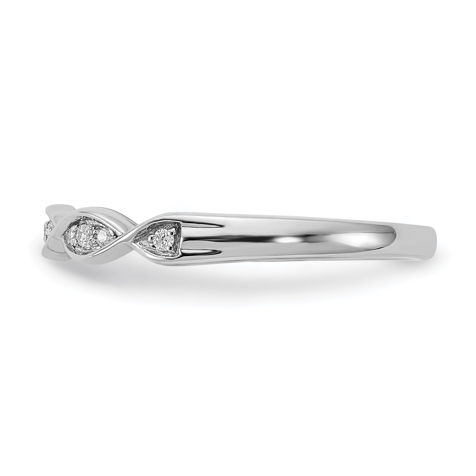 0.07ct. CZ Solid Real 14k White Gold Wedding Wedding Band Ring