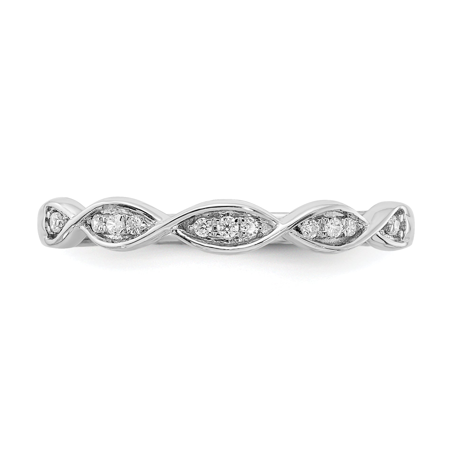 0.07ct. CZ Solid Real 14k White Gold Wedding Wedding Band Ring
