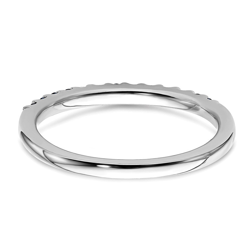 14k White Gold Real Diamond and Sapphire Band