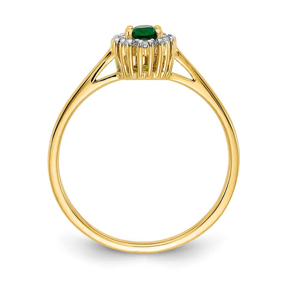 14k yellow gold real diamond and oval emerald halo ring rm5757 em 010 ya