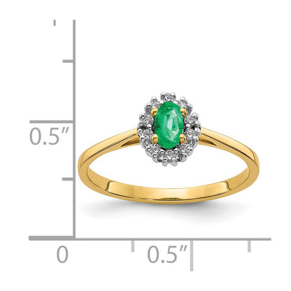 14k yellow gold real diamond and oval emerald halo ring rm5757 em 010 ya