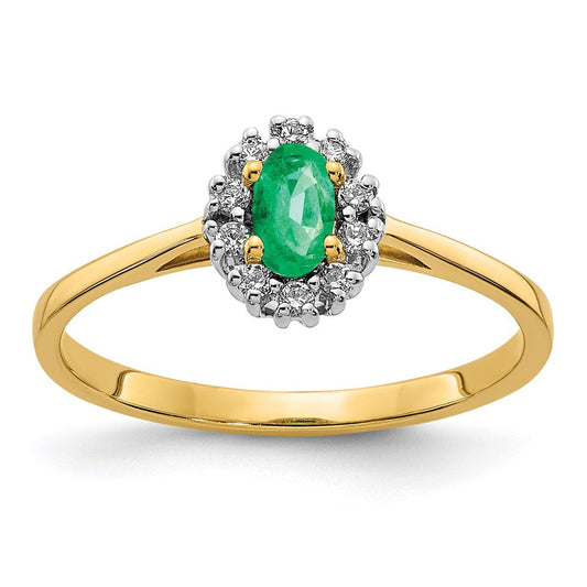 14k yellow gold real diamond and oval emerald halo ring rm5757 em 010 ya