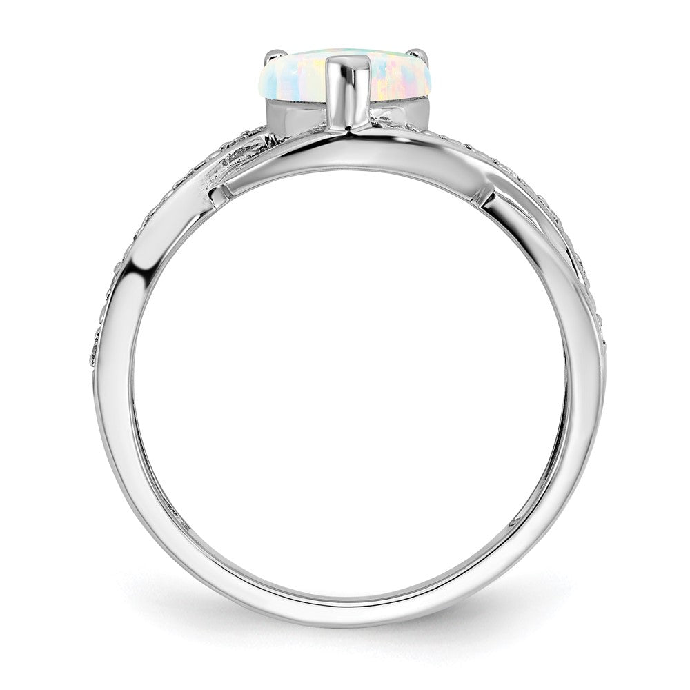 14k white gold created opal and real diamond heart ring rm5889 op 006 wa