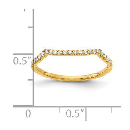 0.15ct. CZ Solid Real 14k Contoured Wedding Wedding Band Ring