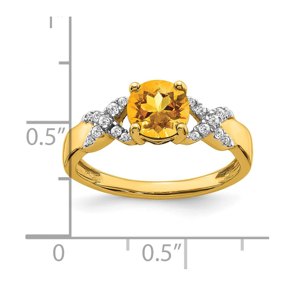 14k two tone gold citrine and real diamond ring rm5983 ci 013 ywa