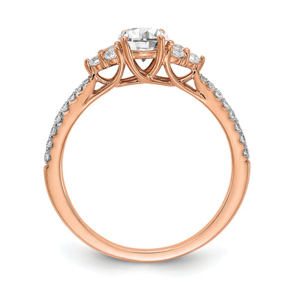 0.25ct. CZ Solid Real 14k Rose Gold Engagement Ring