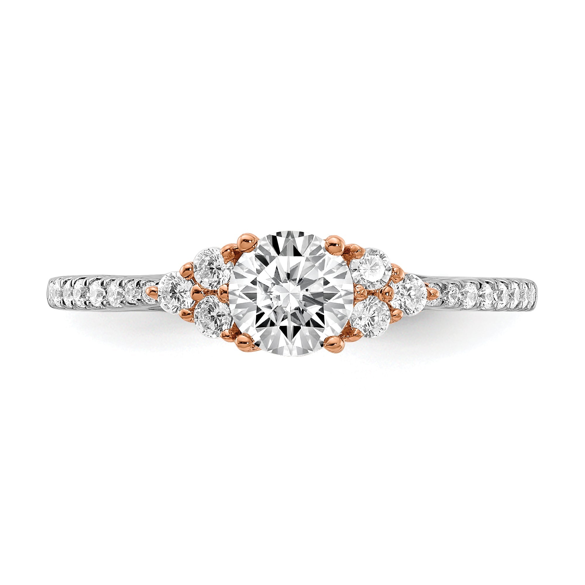 0.25ct. CZ Solid Real 14k Rose Gold Engagement Ring
