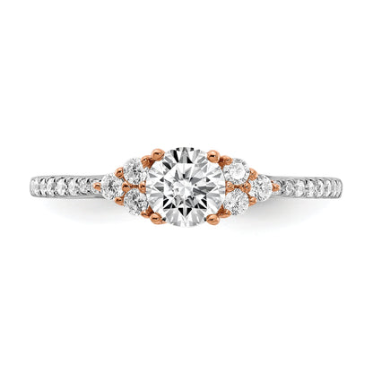 0.25ct. CZ Solid Real 14k Rose Gold Engagement Ring