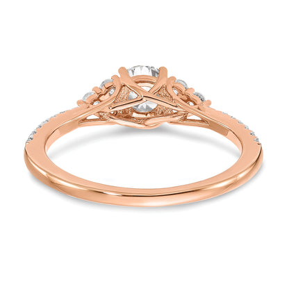 0.25ct. CZ Solid Real 14k Rose Gold Engagement Ring