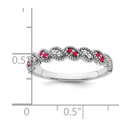 14k white gold ruby and real diamond twist band rm6050 ru 008 wa