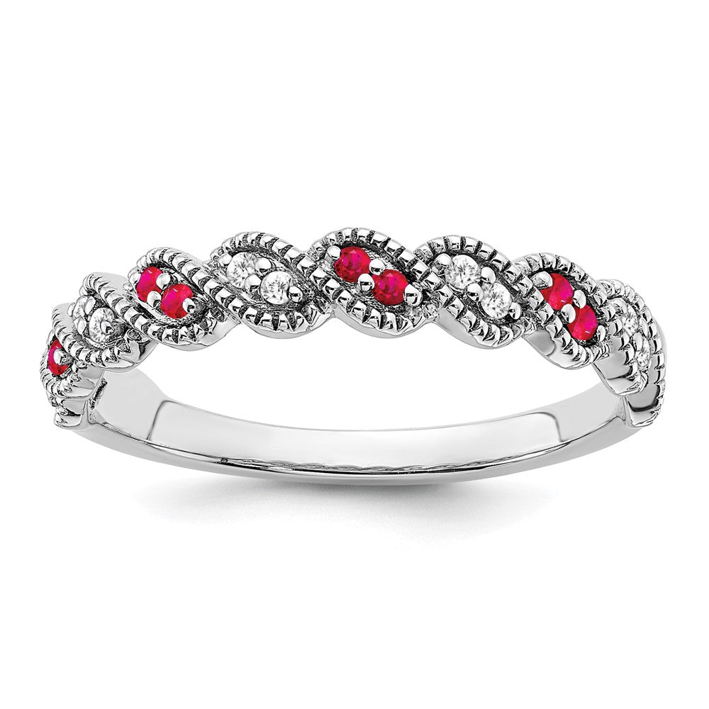 14k white gold ruby and real diamond twist band rm6050 ru 008 wa