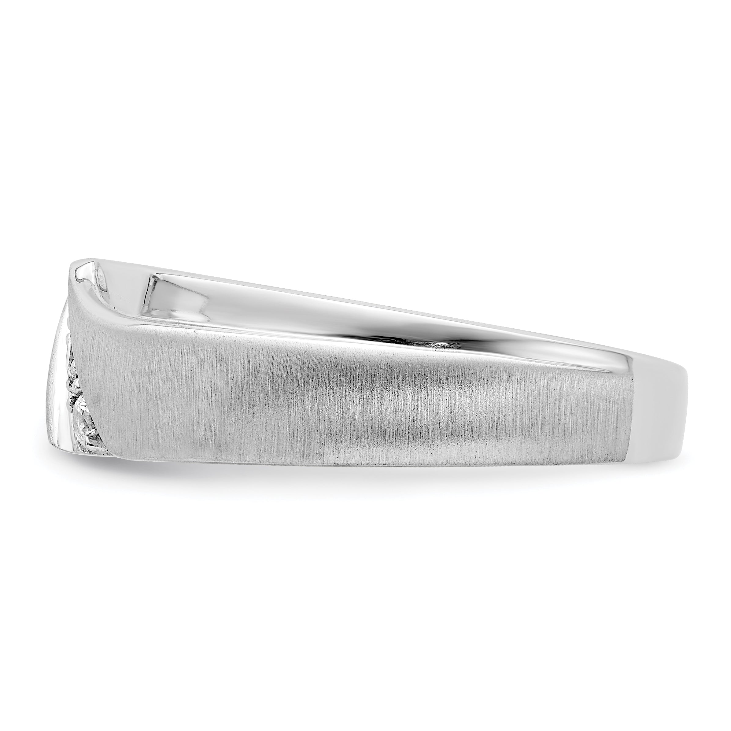 0.12ct. CZ Solid Real 14k White Gold Men's Wedding Band Ring-Blank-Mtg Only