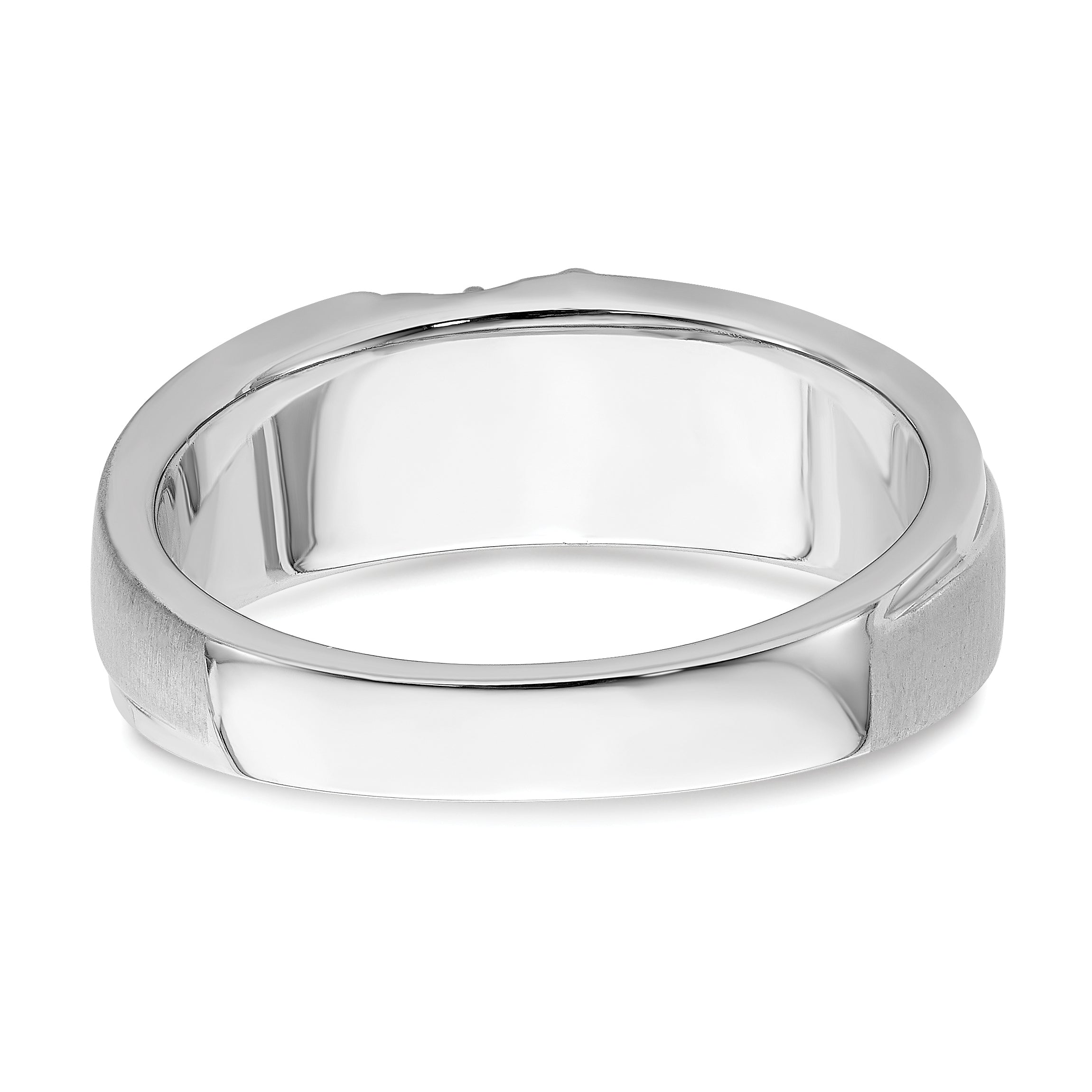 0.12ct. CZ Solid Real 14k White Gold Men's Wedding Band Ring-Blank-Mtg Only