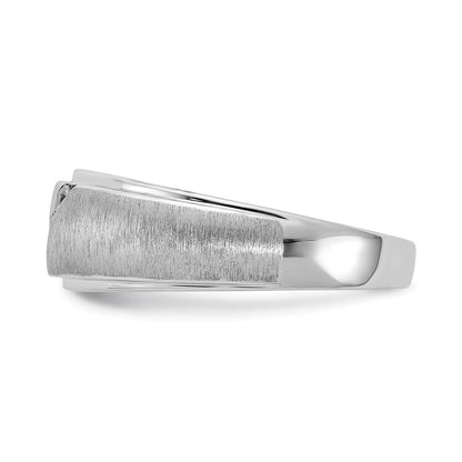 0.15ct. CZ Solid Real 14k White Gold Men's Wedding Band Ring