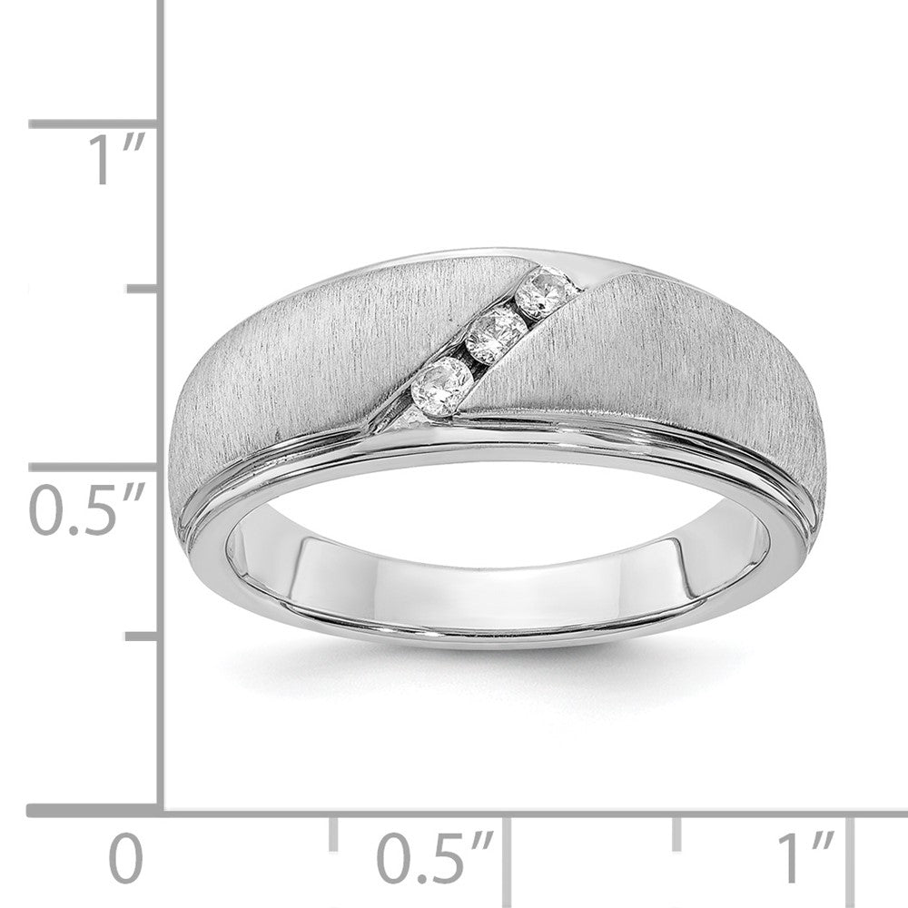 0.15ct. CZ Solid Real 14k White Gold Men's Wedding Band Ring