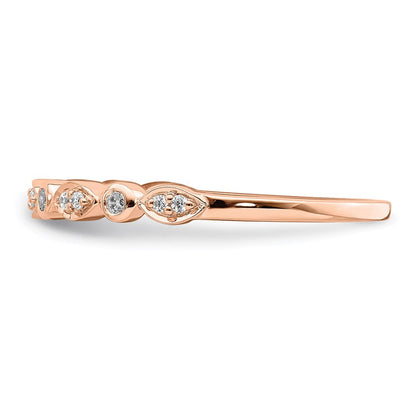 14k Rose Gold Real Diamond Set of 2 Wedding Bands