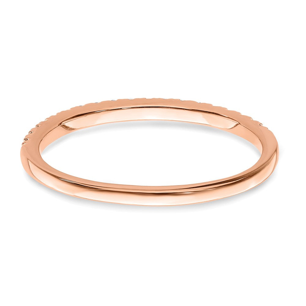 14k Rose Gold Real Diamond Wedding Band