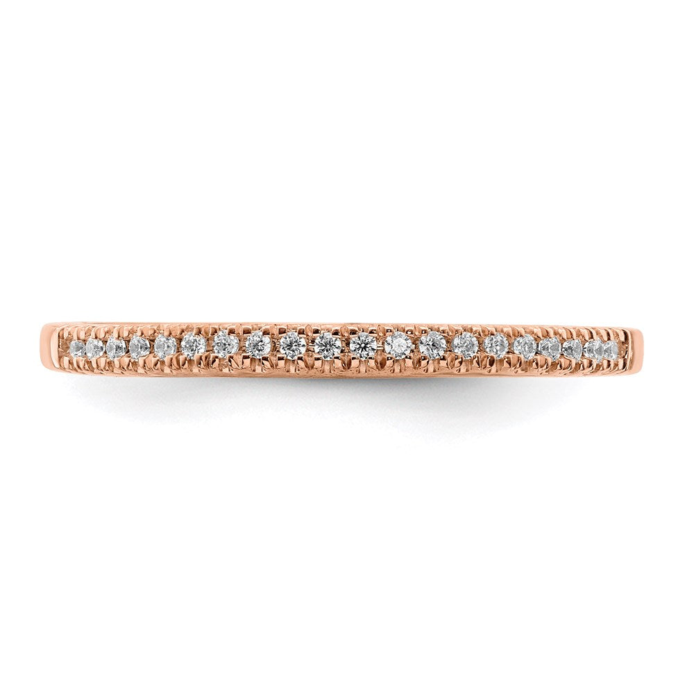 14k Rose Gold Real Diamond Wedding Band