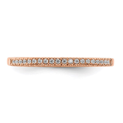 14k Rose Gold Real Diamond Wedding Band