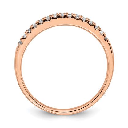 Solid 14k Rose Gold Simulated CZ Wedding Band