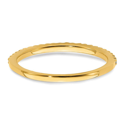 14K Yellow Gold Real Diamond Wedding Band