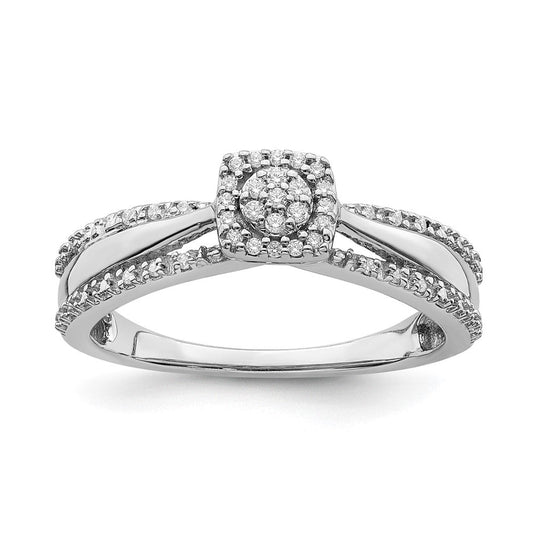 10k white gold real diamond cluster engagement ring rm6395e 012 0waa