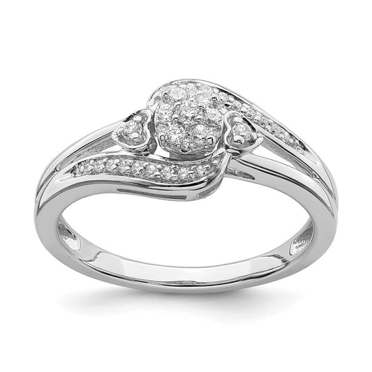 10k white gold real diamond cluster engagement ring rm6397e 020 0waa
