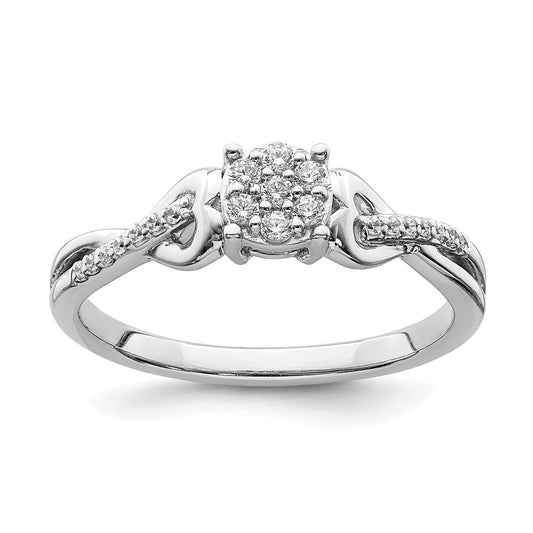 10k white gold real diamond cluster engagement ring rm6400e 016 0waa