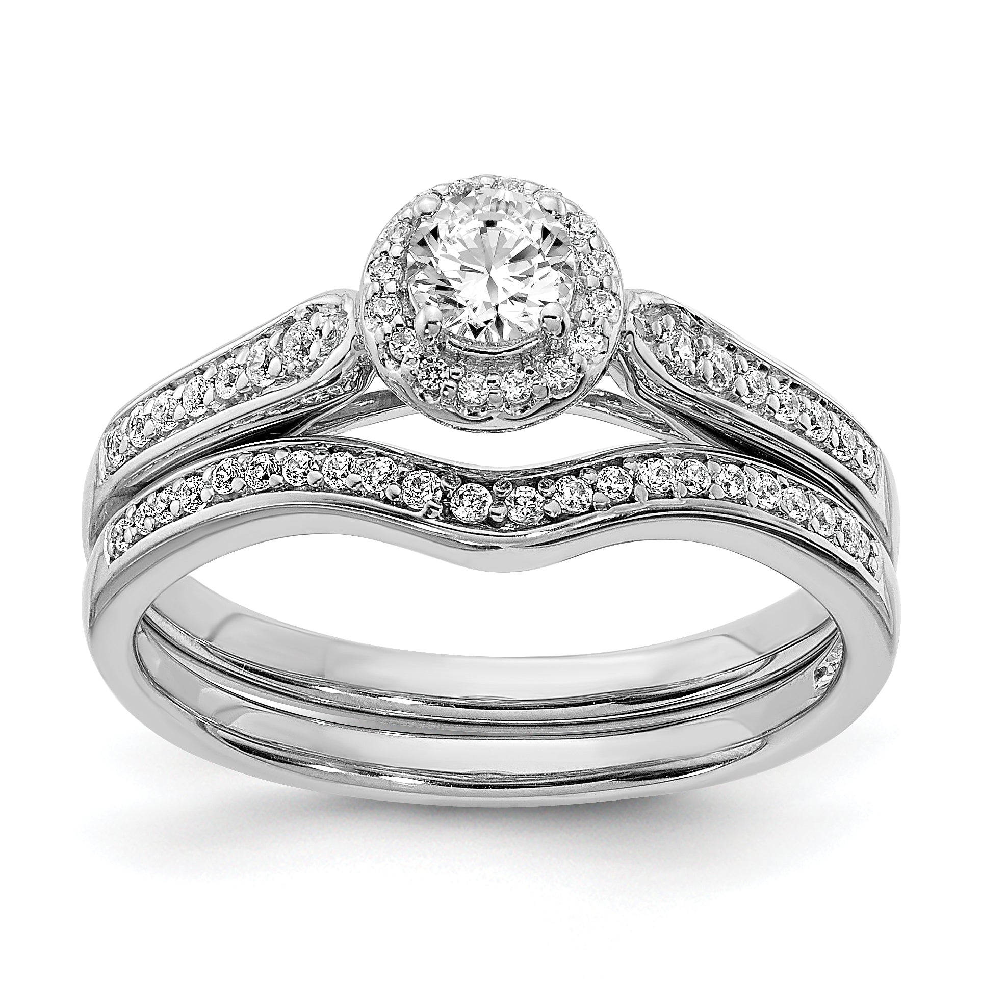 0.25ct. CZ Solid Real 14k White Gold Engagement Ring