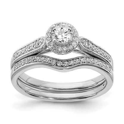 0.25ct. CZ Solid Real 14k White Gold Engagement Ring