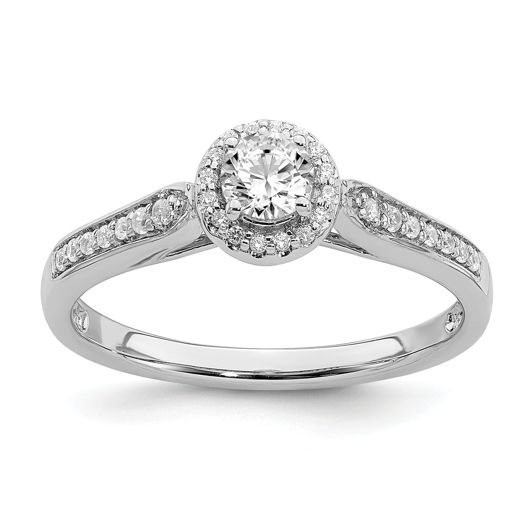 0.25ct. CZ Solid Real 14k White Gold Engagement Ring