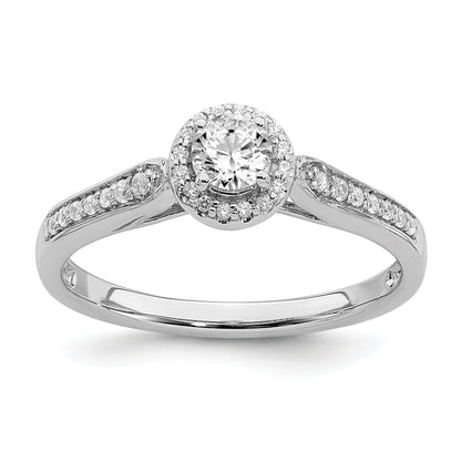 0.25ct. CZ Solid Real 14k White Gold Engagement Ring